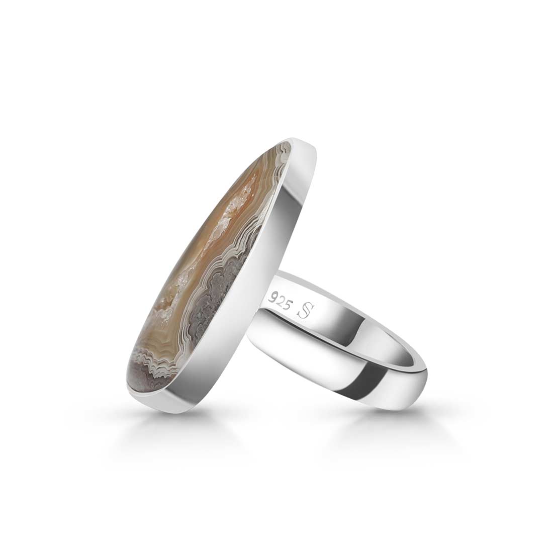 Crazy Lace Agate Adjustable Ring-(CLA-R-4.)